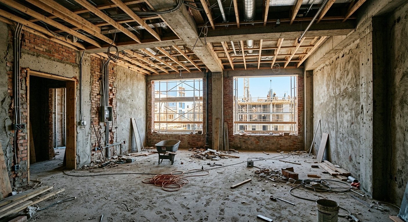 Construction Interior Visualization — AI Finished Room Preview - Before