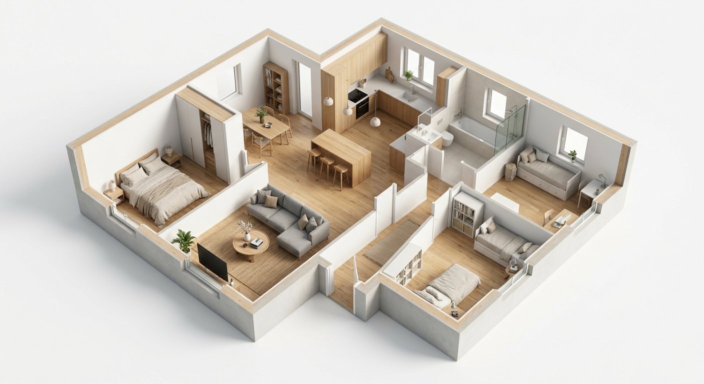 Floor Plan to 3D — AI Dollhouse View Generator - After
