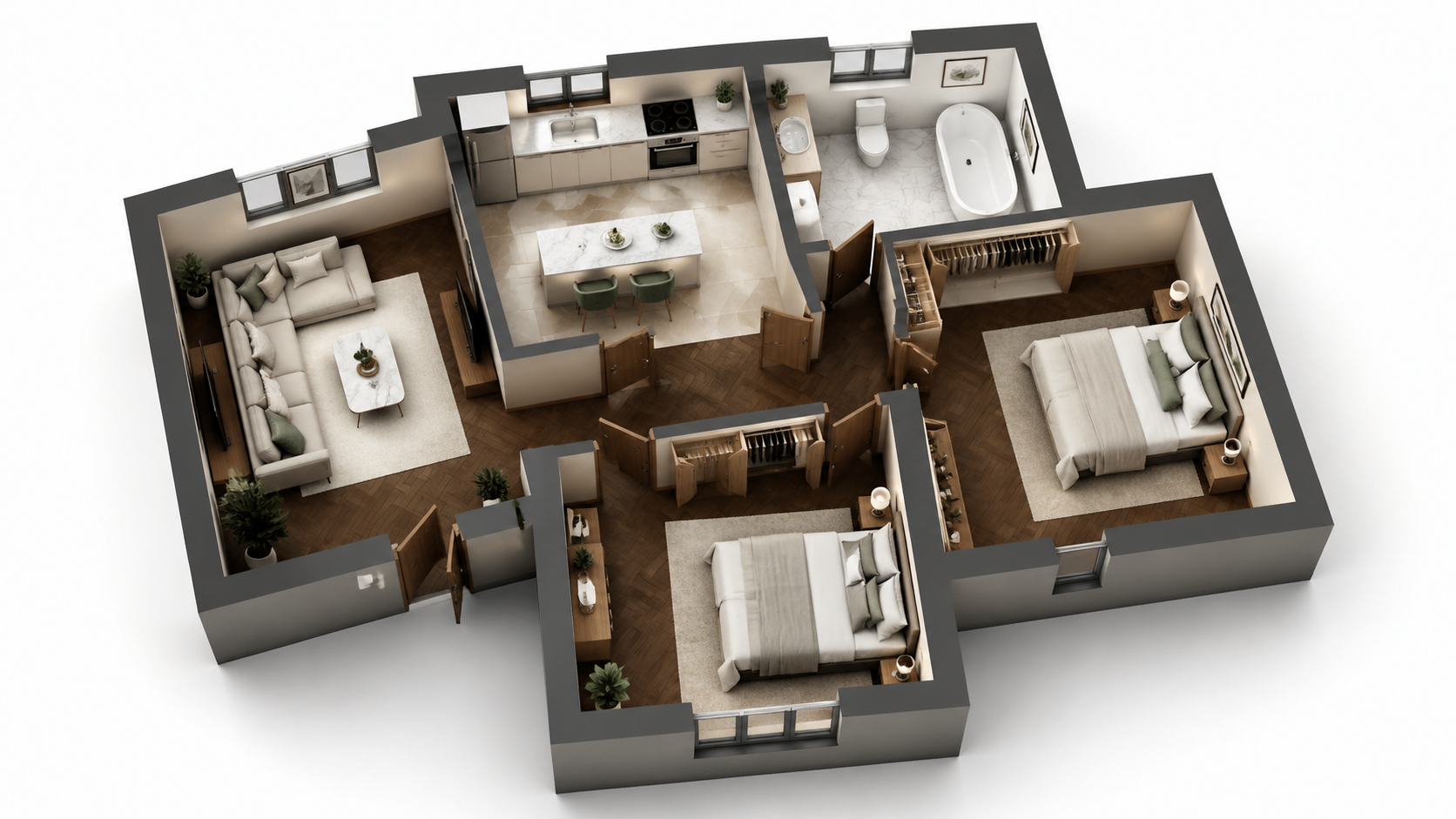Grundrissvisualisierung für Entwickler — Pre-Sales-Renderings für Mehrfamilienprojekte - After
