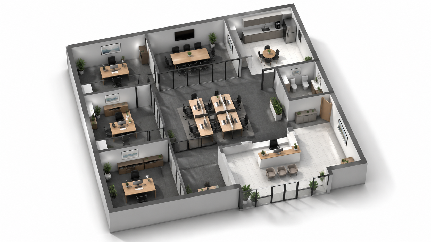 Visualize Office Floor Plans — 3D Renders for Lease Marketing - After