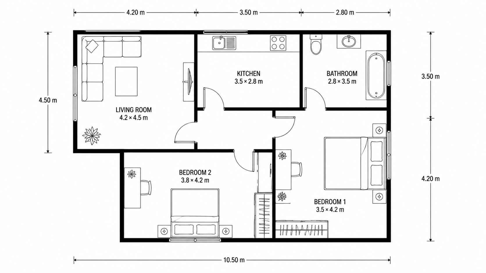 Unfurnished Floor Plan Render — Empty-Shell 3D Visualizations - Before